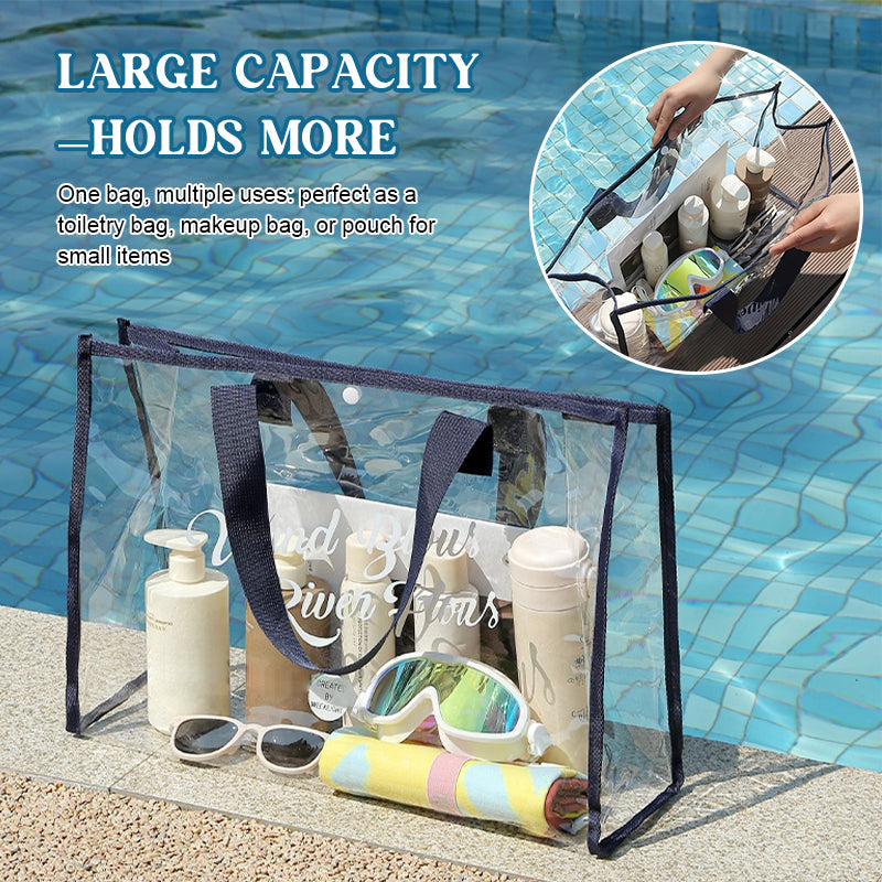 Waterproof Transparent Beach Tote – Large Capacity Travel & Swim Organizer