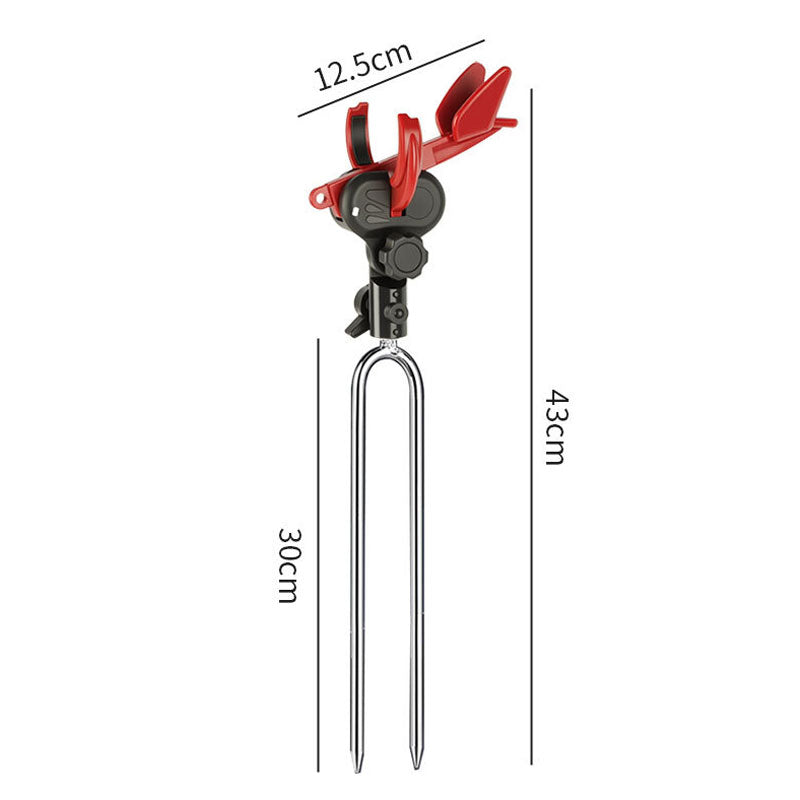 Self-Locking Fishing Rod Holder with Ground Stake - Auto-Release Fish Rod Stand for Hands-Free Fishing