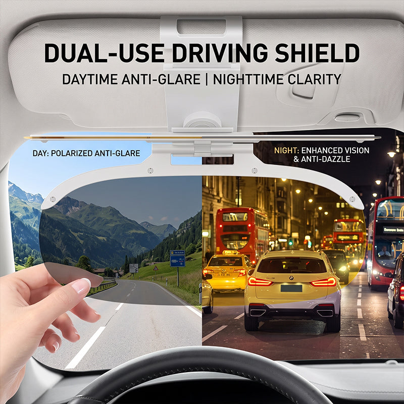 Universal Car Sun Visor Extender - Day & Night Anti-Glare Driving Visor for UV Block & Night Vision