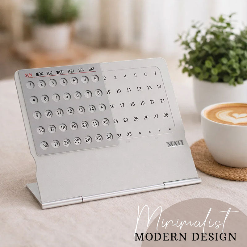 📅 Aluminium metal perpetual desk calendar