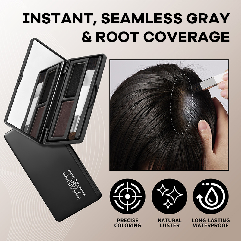 2-in-1 Root Concealer Powder & Hairline Shadow Palette for Instant Gray Coverage and Hairline Filling