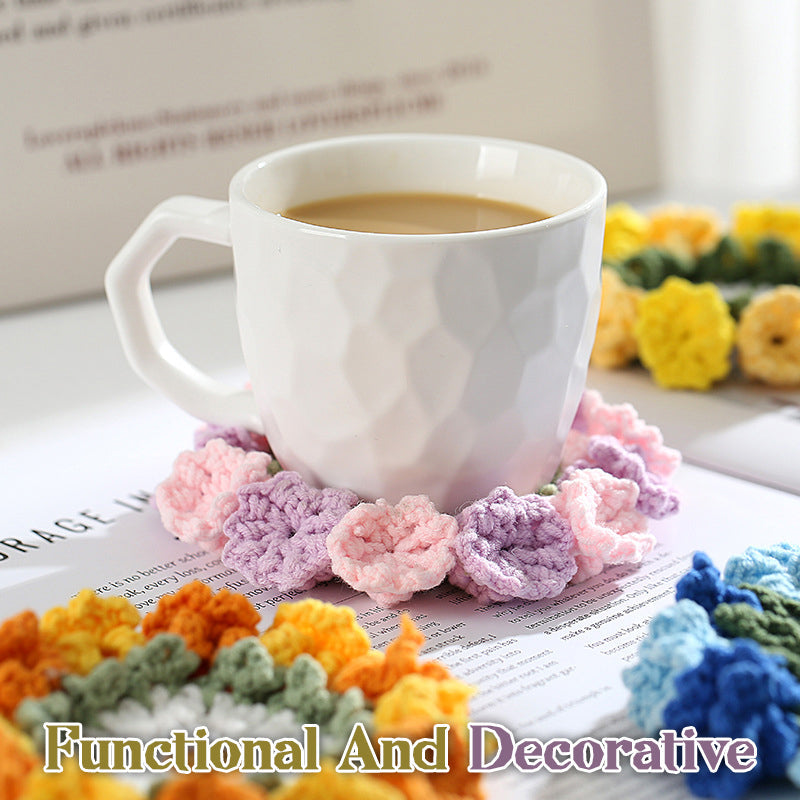 Hand Knitted Lily Of The Valley Coaster