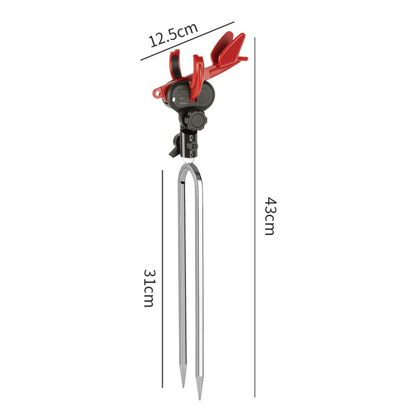 Self-Locking Fishing Rod Holder with Ground Stake - Auto-Release Fish Rod Stand for Hands-Free Fishing