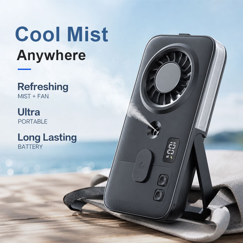 Portable handheld mist fan - for outdoor humidification and water replenishment