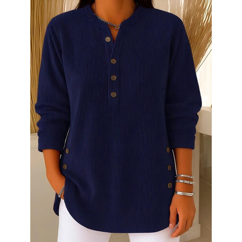 ✨🎅Joulutarjoukset – Vain rajoitetun ajan!⏰Pitkähihainen, löysästi neulottu collegepaita, yksivärinen ja pyöreä pääntie naisille