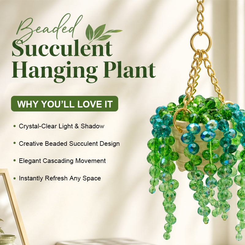Sun-Kissed Beaded Succulent Car Charm