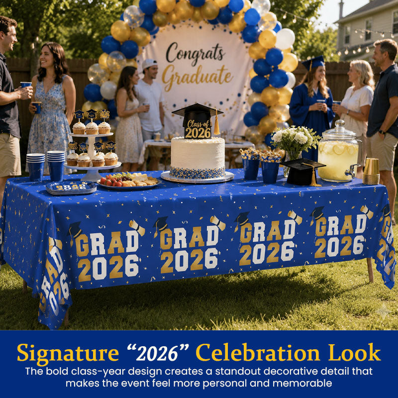 2026 Graduation Party Tablecloth Set – for Tables, Photos & Celebrations