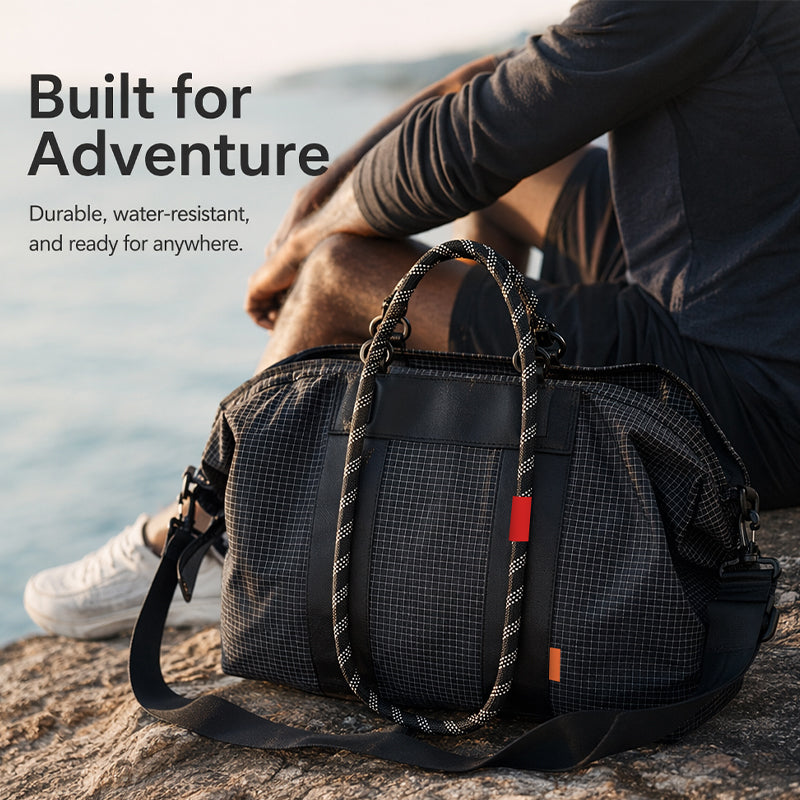 Mountain-Style Climbing Rope Nylon Grid Large Capacity Wet-Dry Separation Gym Bag Outdoor Waterproof Handbag Crossbody Travel Bag