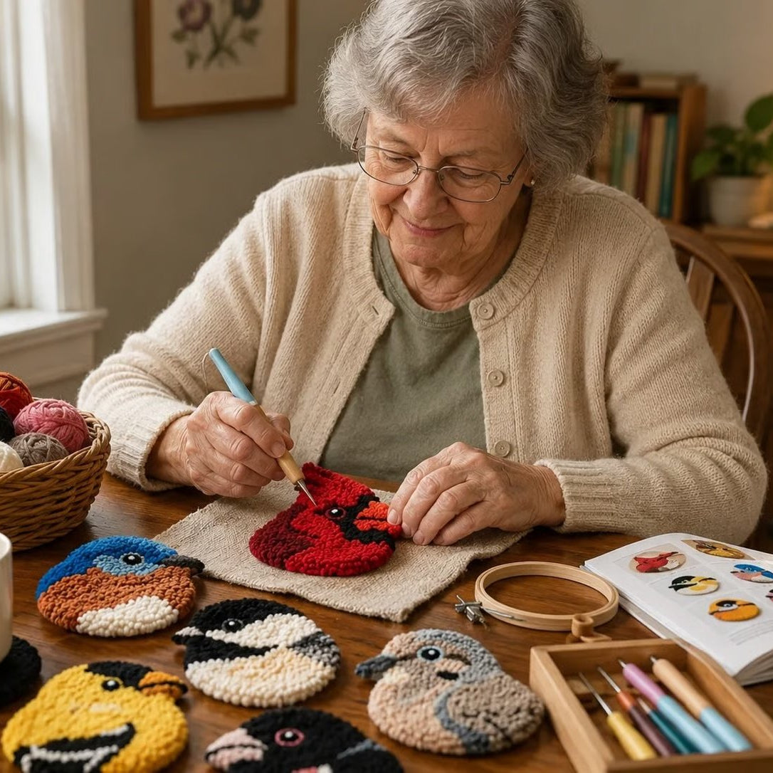 🧵Beginner-Friendly🐦DIY Bird Coasters Punch Needle Kit