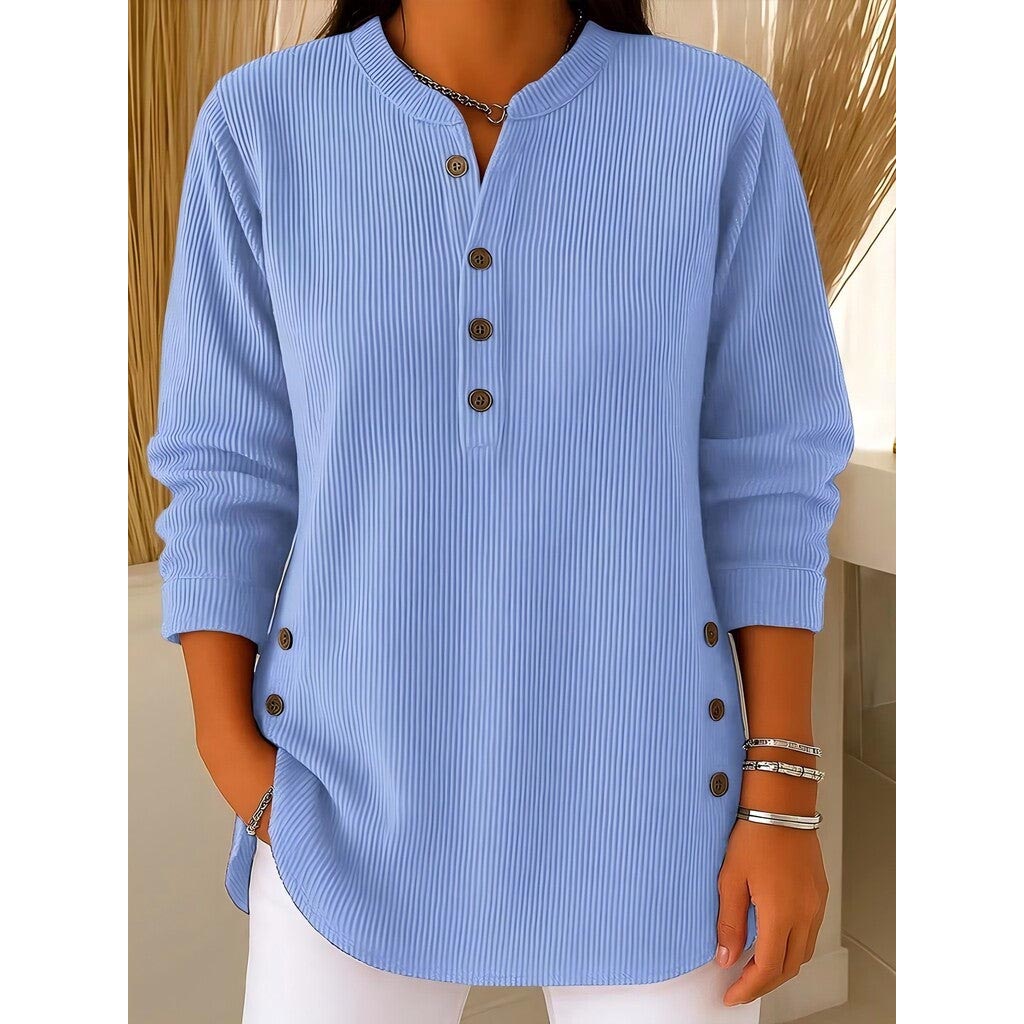 ✨🎅Joulutarjoukset – Vain rajoitetun ajan!⏰Pitkähihainen, löysästi neulottu collegepaita, yksivärinen ja pyöreä pääntie naisille