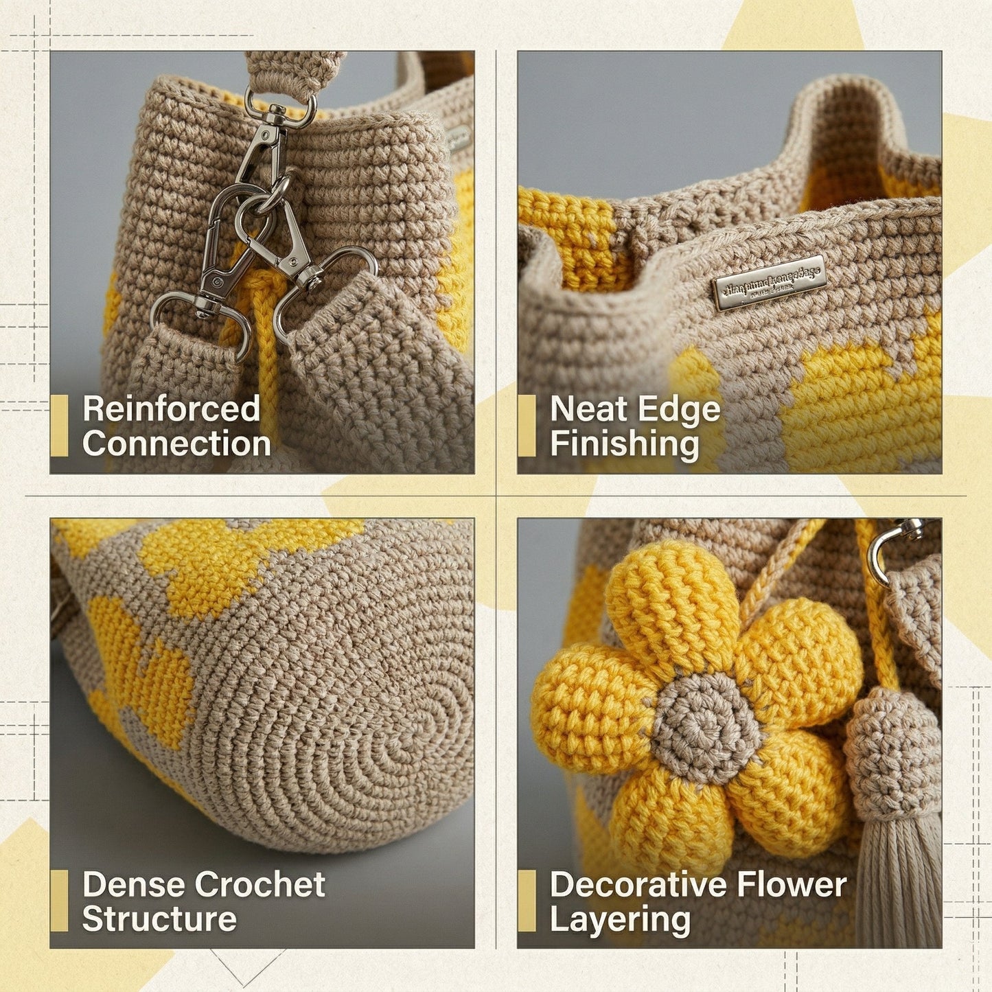 Handmade Crochet Flower Tote 🌼