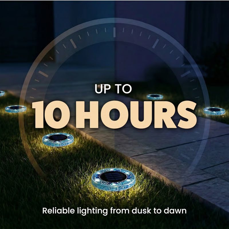 Solar Mosaic Disk Garden Lights – Waterproof, Auto-Sensing LED Pathway Lamps for UK Gardens, Patios & Stepping Stones