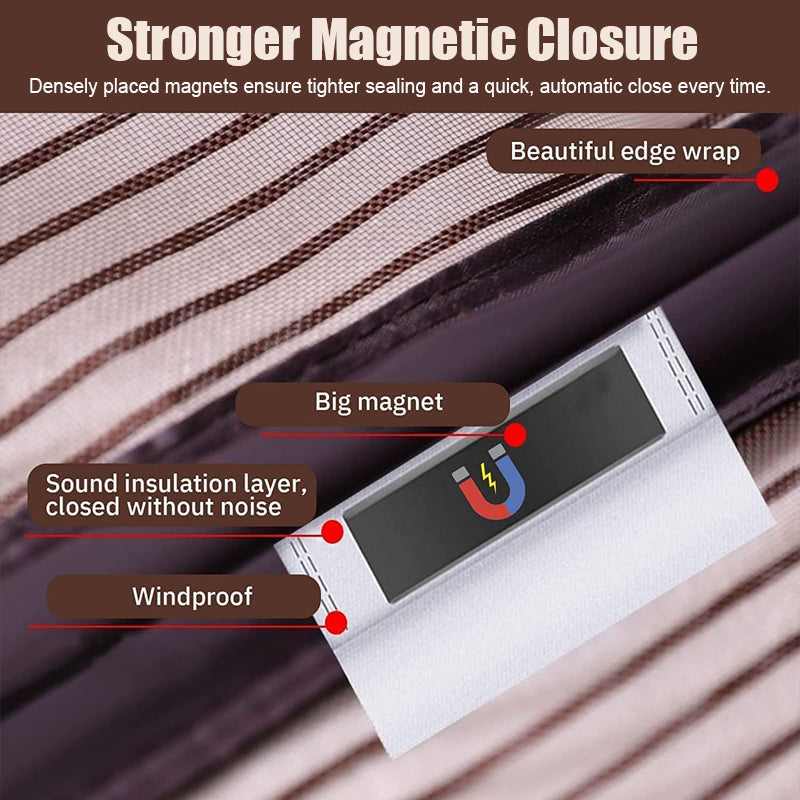 🦟 Keep pests out—installs in 2 minutes! The magnetic mesh door curtain! 🚪 Walk right in—it closes automatically! ✨