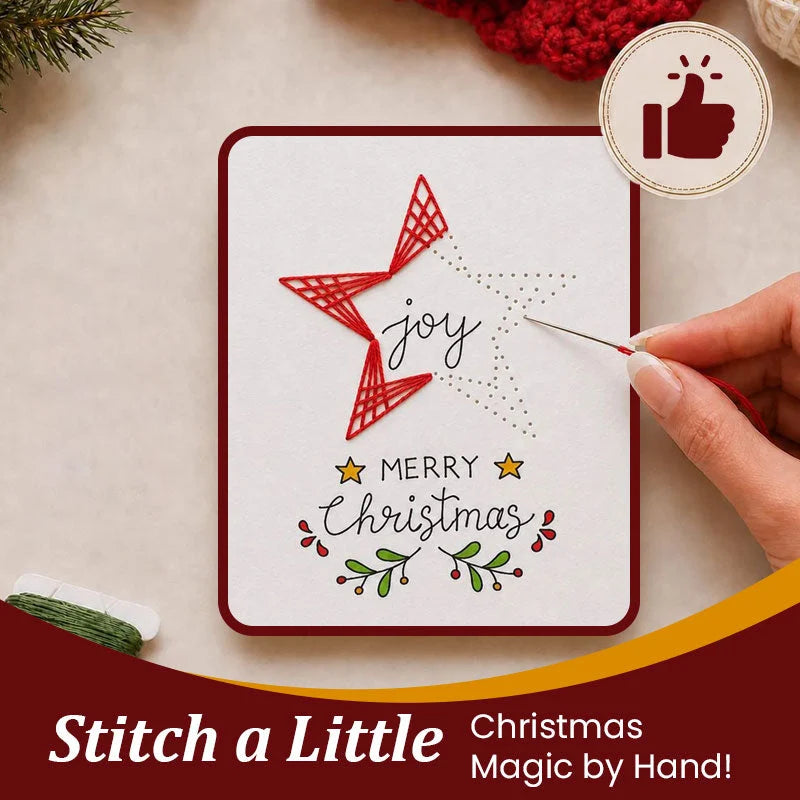 🎄🧵DIY kit for a Christmas card featuring string art