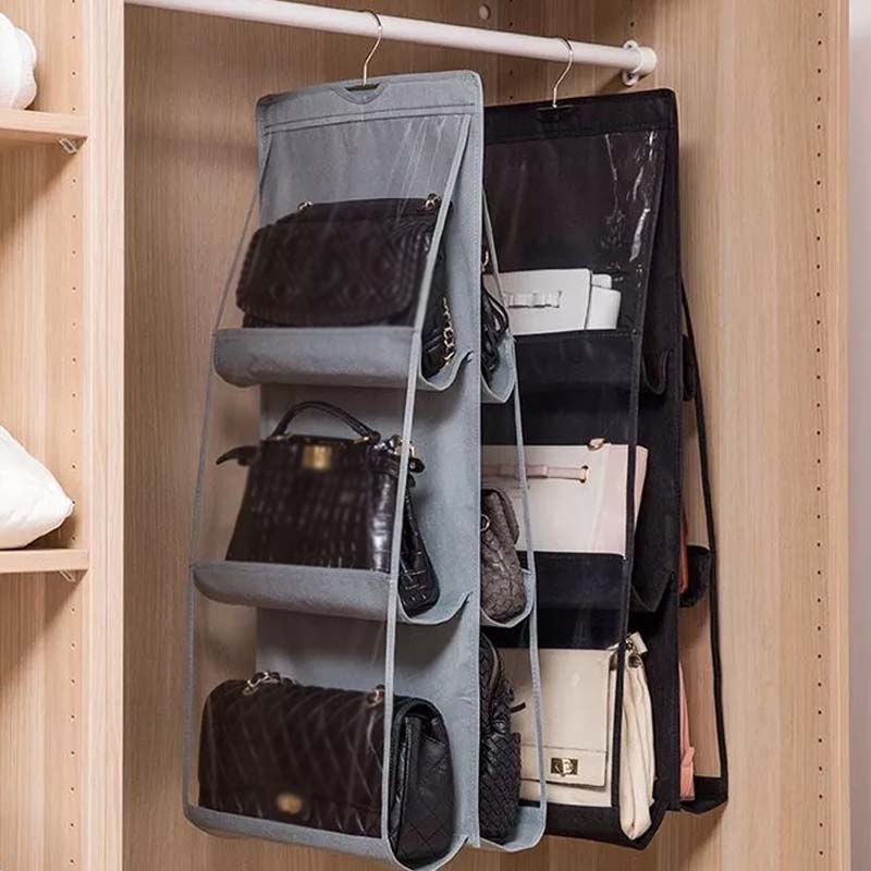 Ripustettava säilytyspussi – kaksipuolinen läpinäkyvä muotoilu, välttämätön vaatekaapin järjestämiseen.