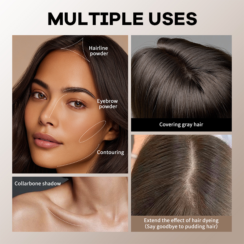 2-in-1 Root Concealer Powder & Hairline Shadow Palette for Instant Gray Coverage and Hairline Filling
