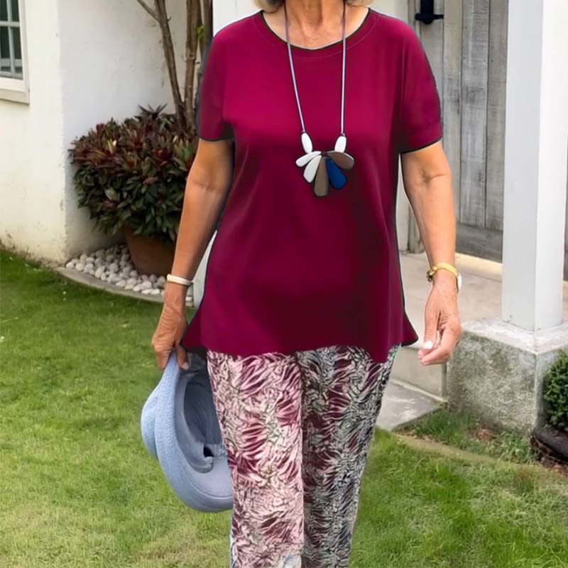 ☀️Printtikuvioinen lyhythihainen rento kaksiosainen pukusarja