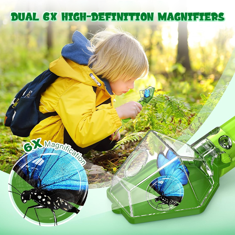 Kids Bug Catcher with 6x Magnifying Viewer - Portable Insect Exploration Kit for Outdoor Nature Study