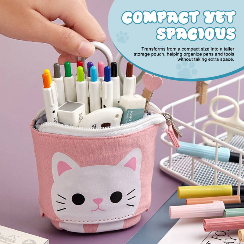 Adjustable Cat Canvas Pencil Case