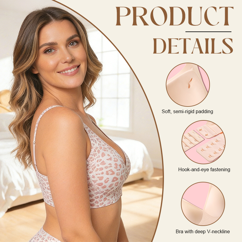 Seamless Wire-Free Leopard Print Bra