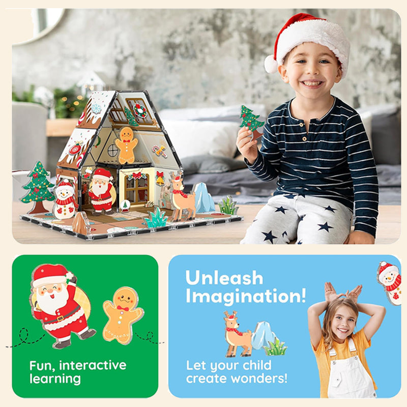 🎄Magneettinen piparkakkutalon rakennussarja