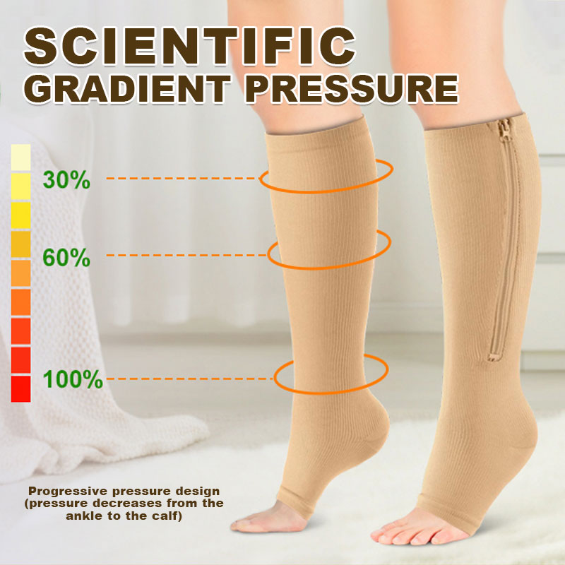 Innovative Side-Zip Athletic Support Socks – Easy Wear Compression Hose