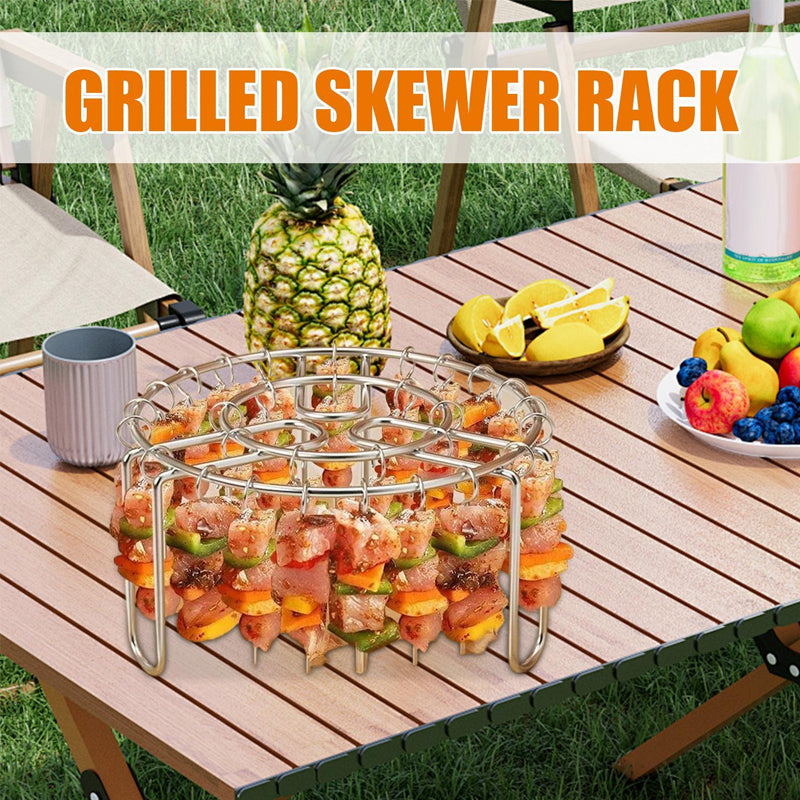 🔥 Skewer Holder for Air Fryers – A vertical kebab holder made of stainless steel for air fryers, ovens, and homemade grilled snacks
