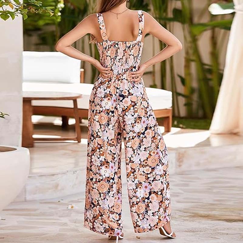🏖️Women’s Casual Print Sleeveless Overalls Jumpsuits🌼