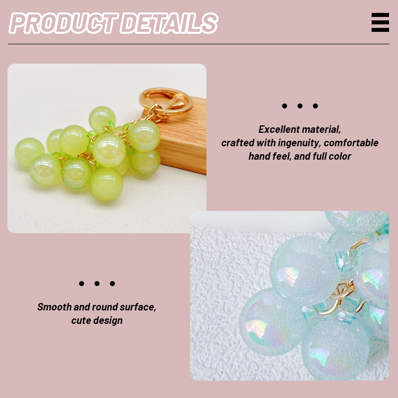 🍇 Suloinen luova kuplajelly-rypäleen avaimenperä