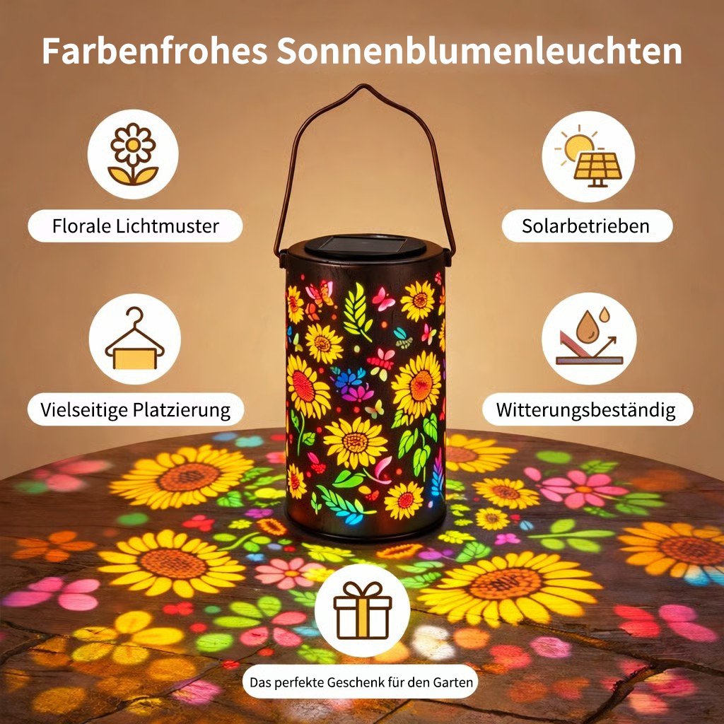 🌞Colourful solar-powered garden lantern with a sunflower light effec