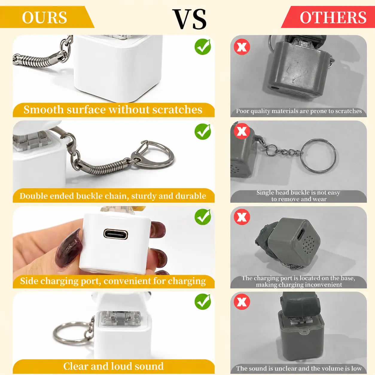 “That’s my seagull!” button keychain – real sound and LED ligh