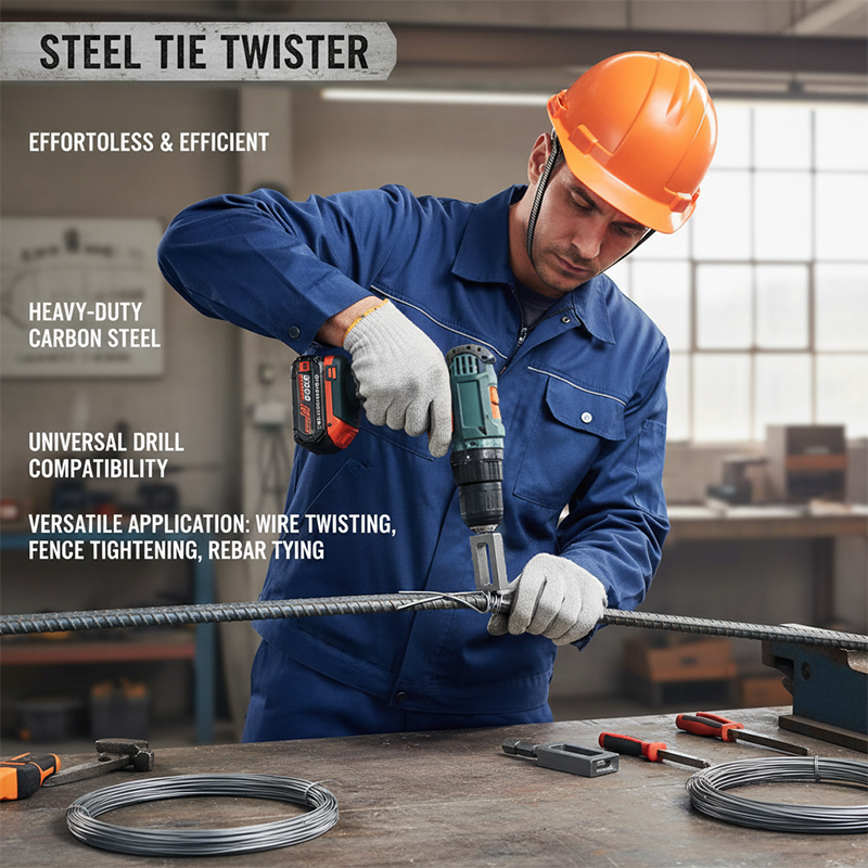Heavy Duty Wire Twister Drill Bit Set (2 Pack) – Fast Tie Wire Twisting Tool