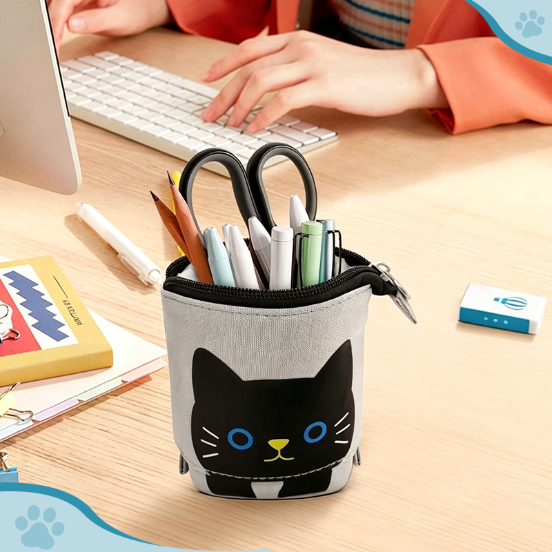 Adjustable Cat Canvas Pencil Case