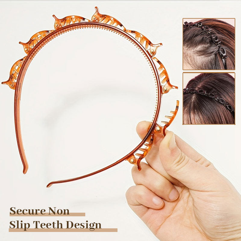 Multi-Layer Openwork Woven Headband with Teeth: Effortless Styling in Seconds