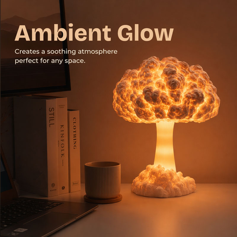 Mushroom Cloud LED Desk Lamp | Unique Desktop Ornament USB Powered