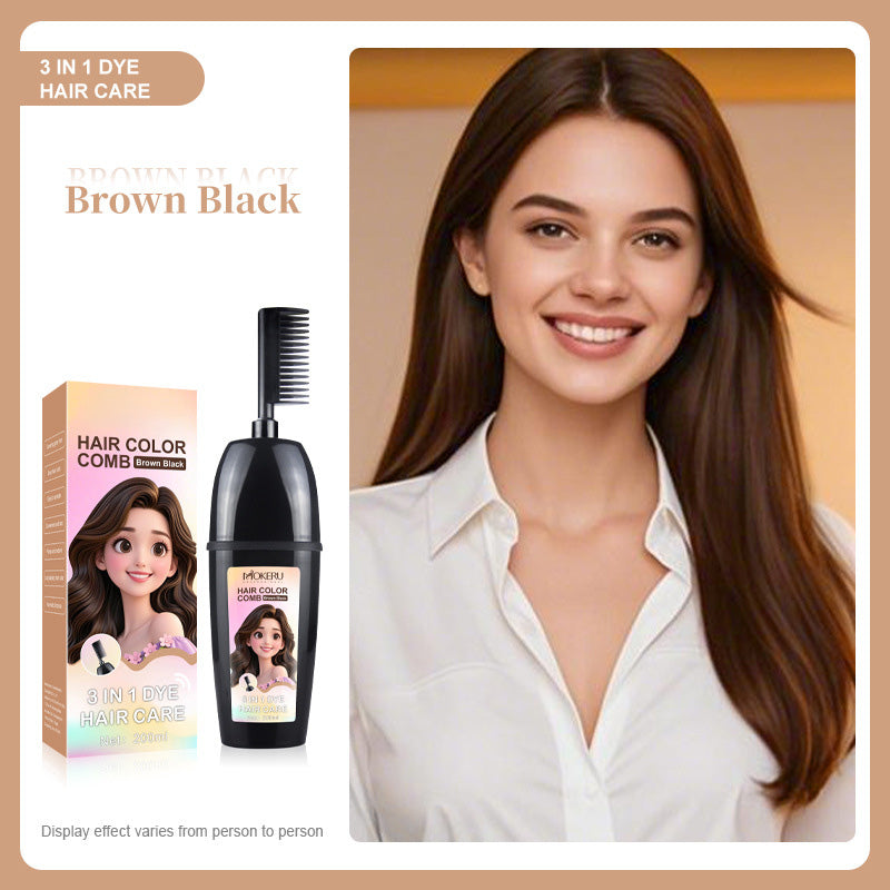 🧴3-in-1 hair dye comb | Easy hair dyeing at home with a built-in brus