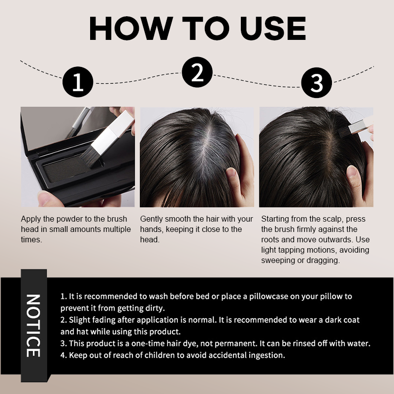 2-in-1 Root Concealer Powder & Hairline Shadow Palette for Instant Gray Coverage and Hairline Filling