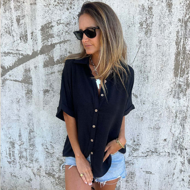 🌸Kevään erikoisuudet💐 Naisten rento yksivärinen löysä paita