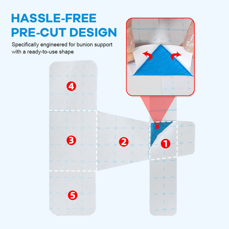 Pre-Cut Bunion Support Patches — Invisible, Shoe-Compatible Fit for Everyday Comfort and Foot Correction