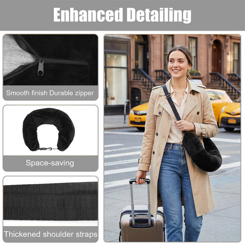 Convertible U-Shaped Travel Pillow & Storage Bag - Comfortable Neck Rest for Long Flights