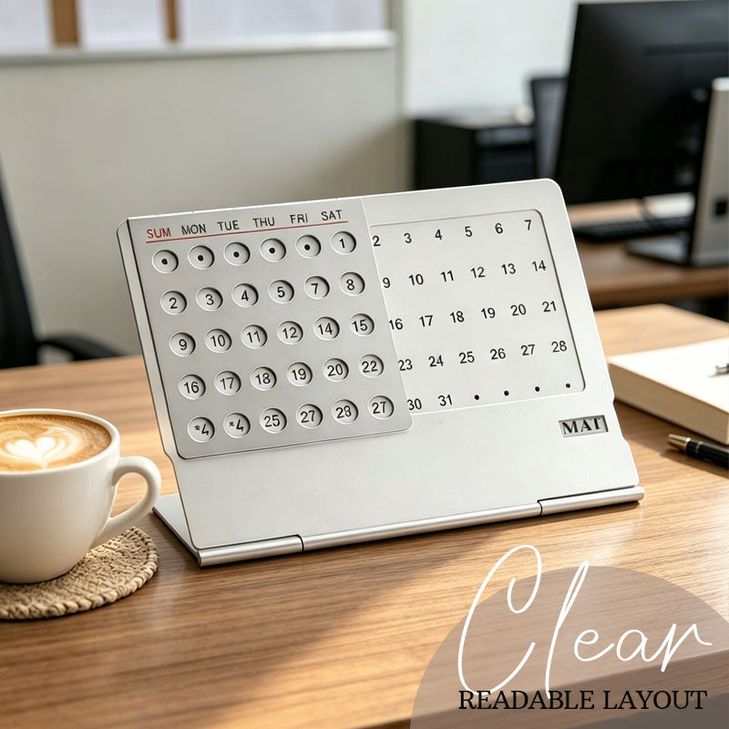 📅 Aluminium metal perpetual desk calendar