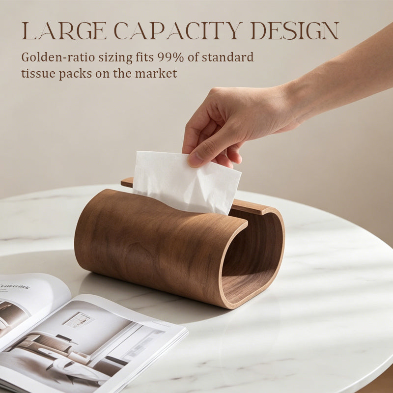 🌰 Walnut Wood Tissue Box
