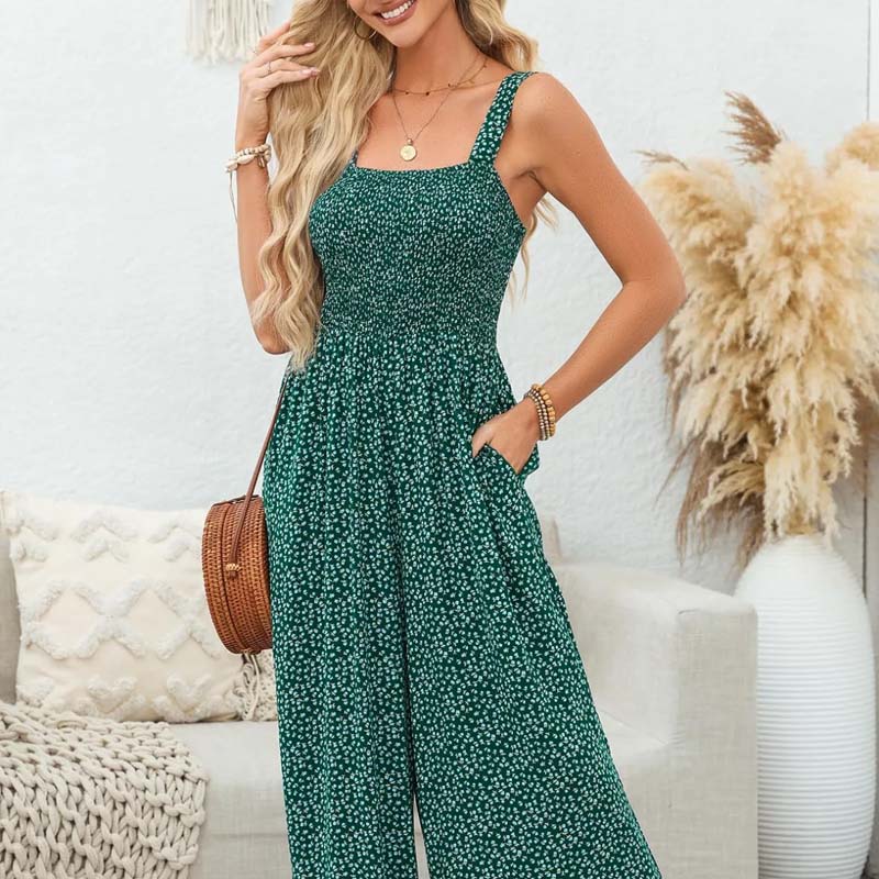 🏖️Women’s Casual Print Sleeveless Overalls Jumpsuits🌼
