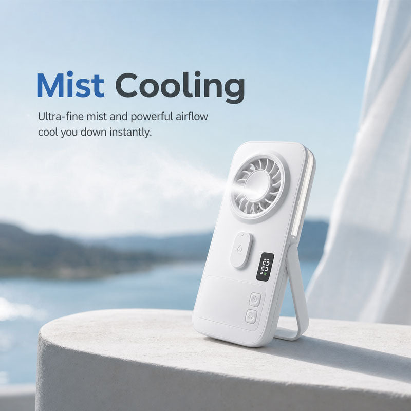 Portable handheld mist fan - for outdoor humidification and water replenishment