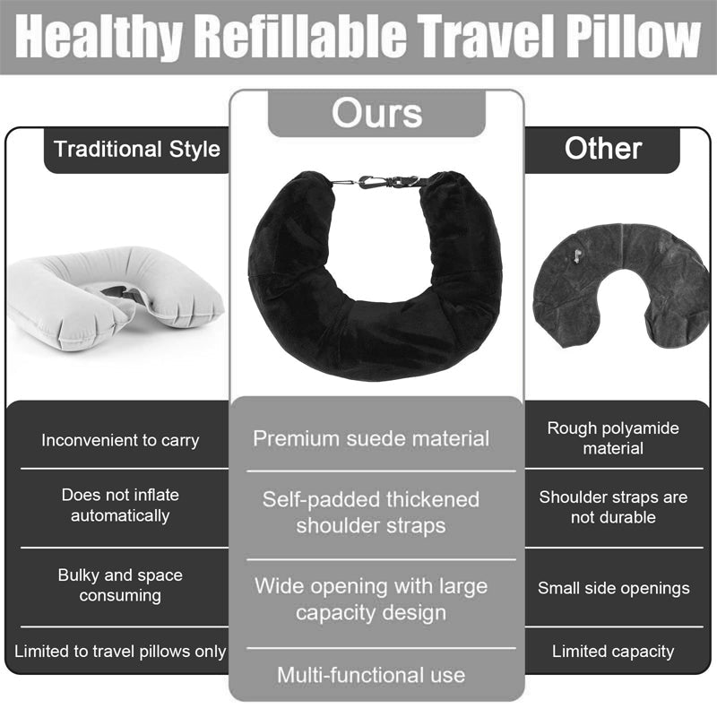 Convertible U-Shaped Travel Pillow & Storage Bag - Comfortable Neck Rest for Long Flights