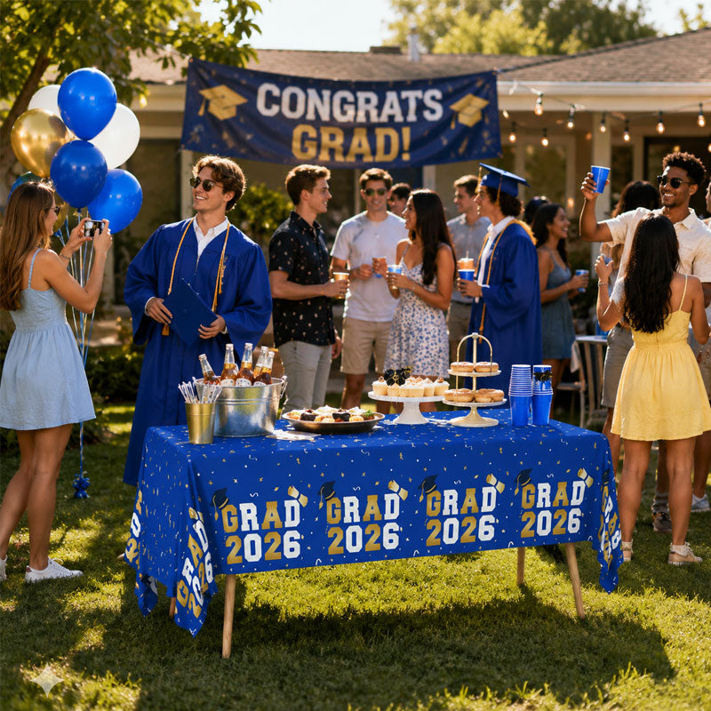 2026 Graduation Party Tablecloth Set – for Tables, Photos & Celebrations