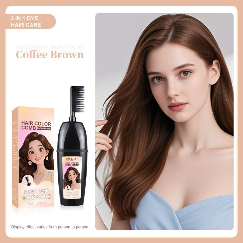 🧴3-in-1 hair dye comb | Easy hair dyeing at home with a built-in brus