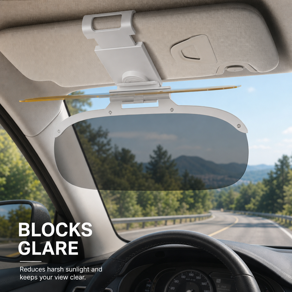 Universal Car Sun Visor Extender - Day & Night Anti-Glare Driving Visor for UV Block & Night Vision
