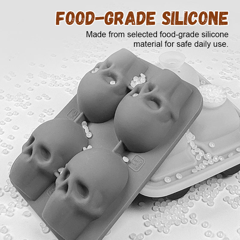 Creative 3D Skull Ice Cube Tray - Skull Shaped Ice Balls in Whiskey & Drinks