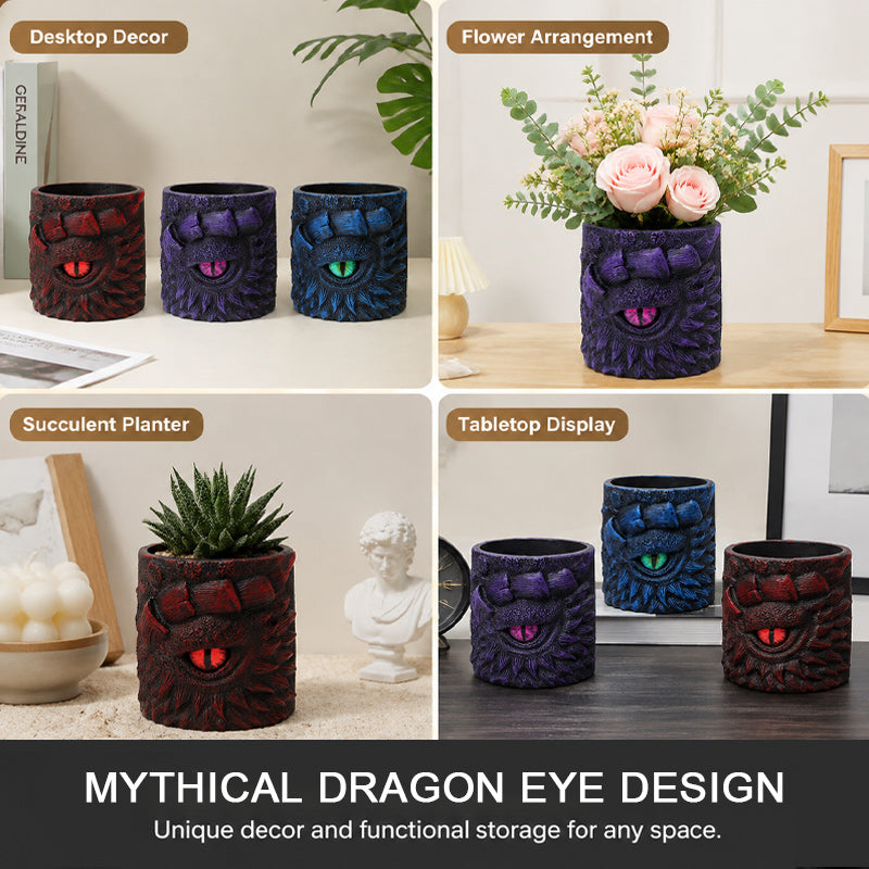 Creative Resin Dragon Eye Flower Pot & Desktop Ornament